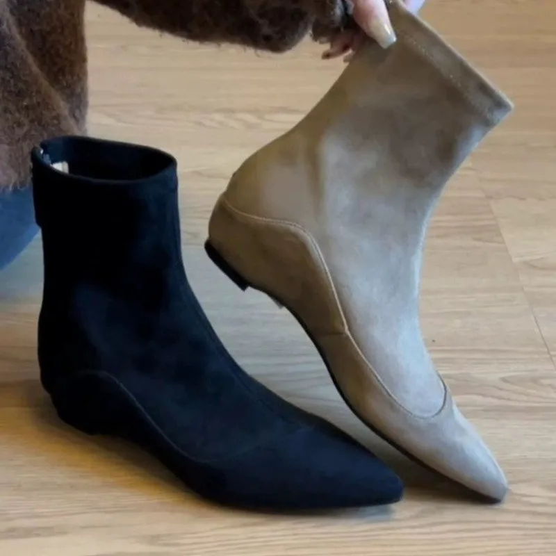 Sock Boot Women - Inner-height Pointed Toe Simple and Versatile