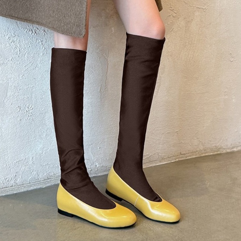 Sock Boot Women - Fashion Brand Round Toe Knee High