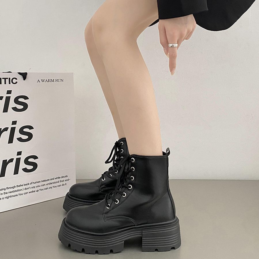 British style white thick sole - Sock Boot Women review and price