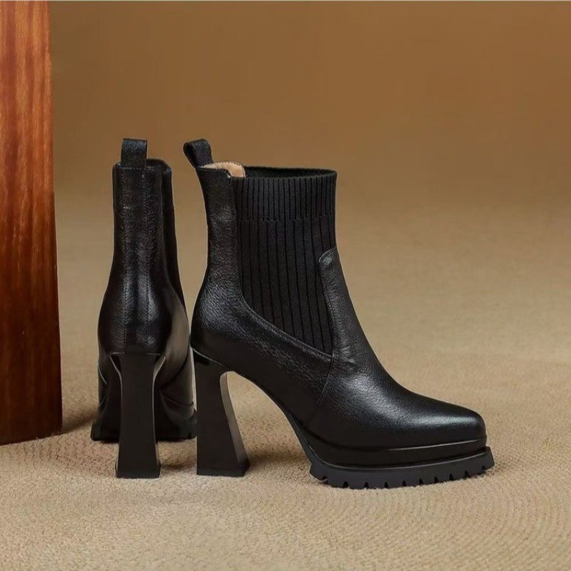 French Retro Pointed Toe Platf - Sock Boot Women review and price