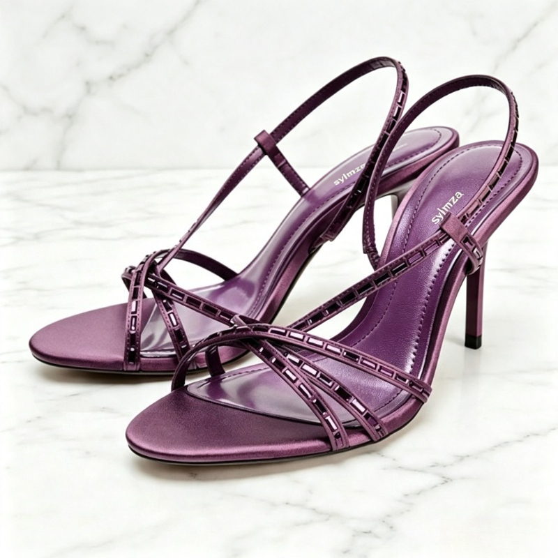Purple Rhinestone Detail Heele - Women'S Shoes Quality review and price
