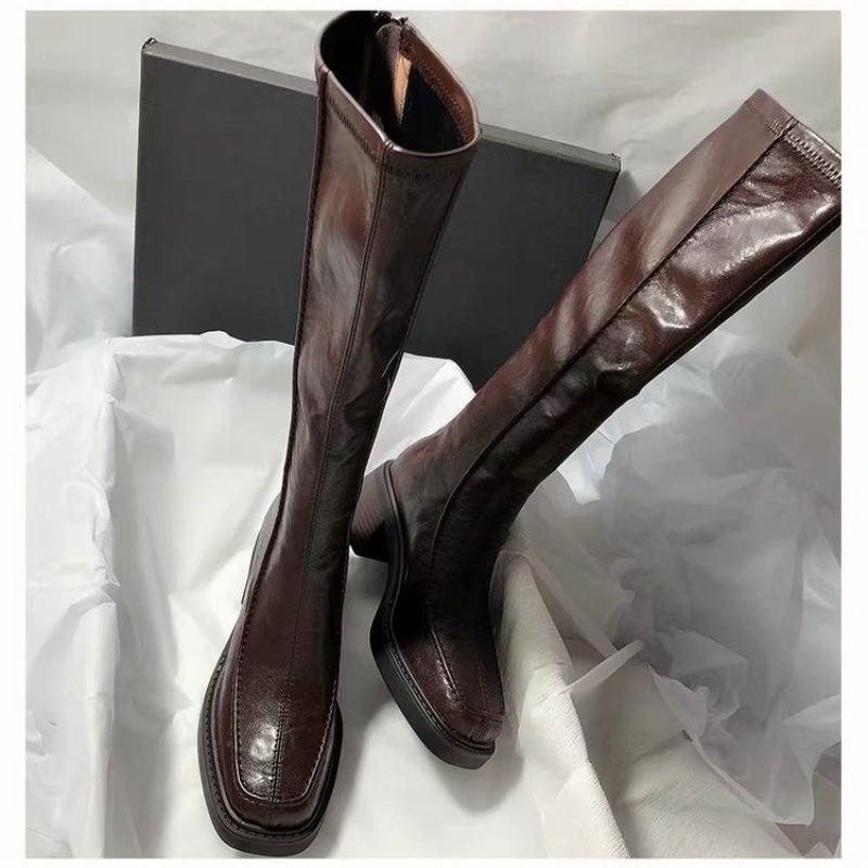 Round-toe Thick-soled Long Boo - Knee High Boots Women review and price