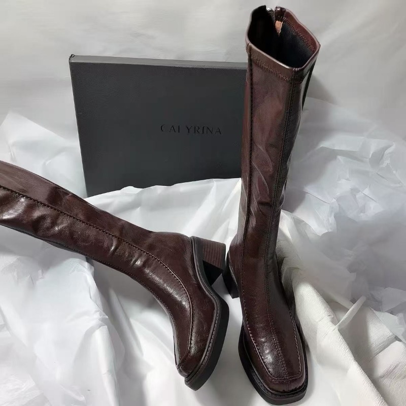 Round-toe Thick-soled Long Boo - Knee High Boots Women review and price