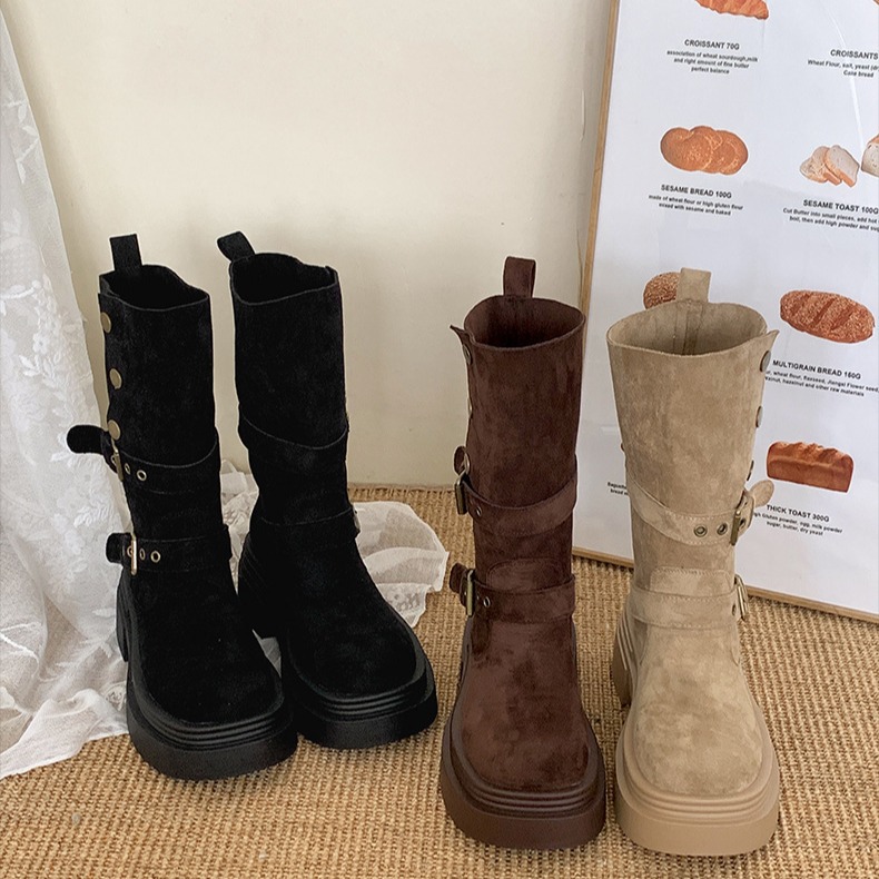Retro British style thick sole - Sock Boot Women review and price