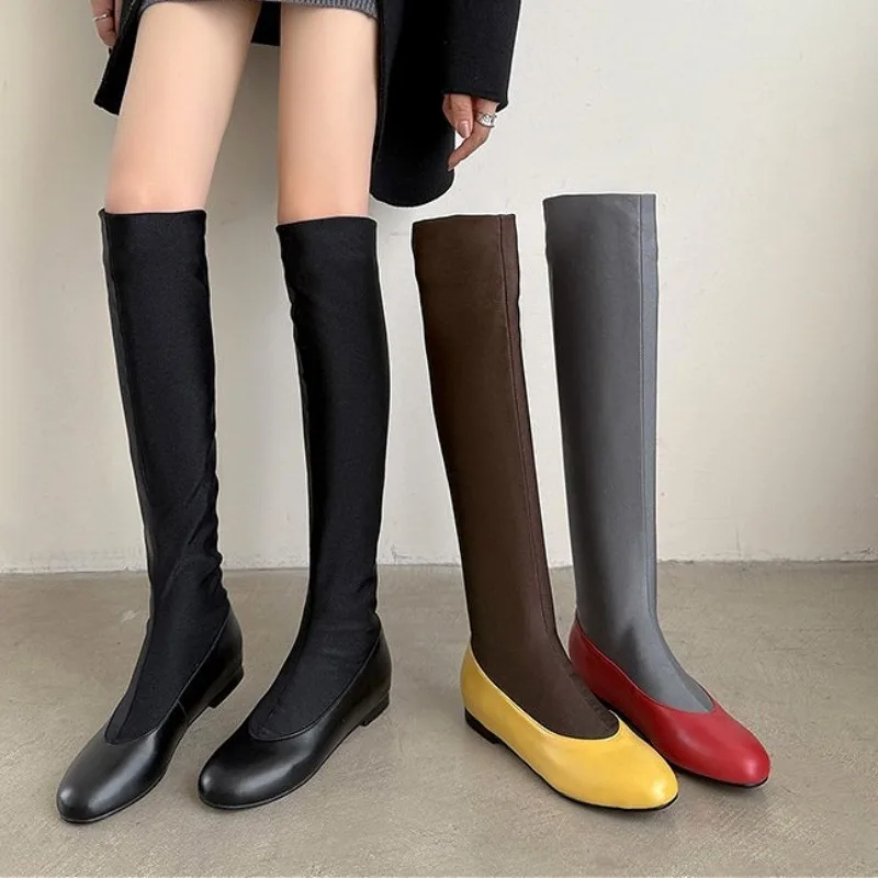 Fashion Brand Round Toe Knee H - Sock Boot Women review and price