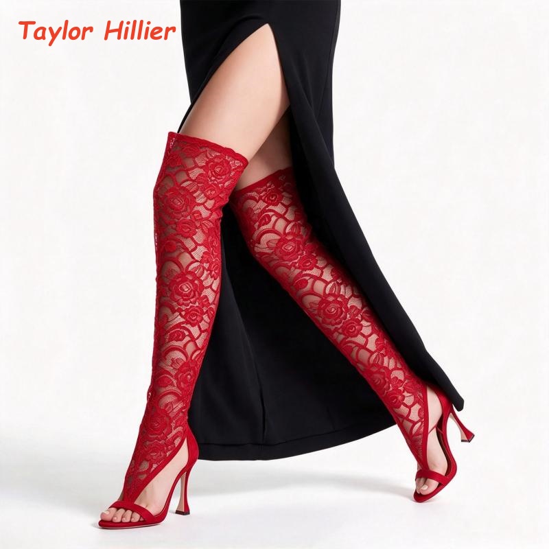 Women Open Toe Thong Over Knee - Knee High Boots Women review and price